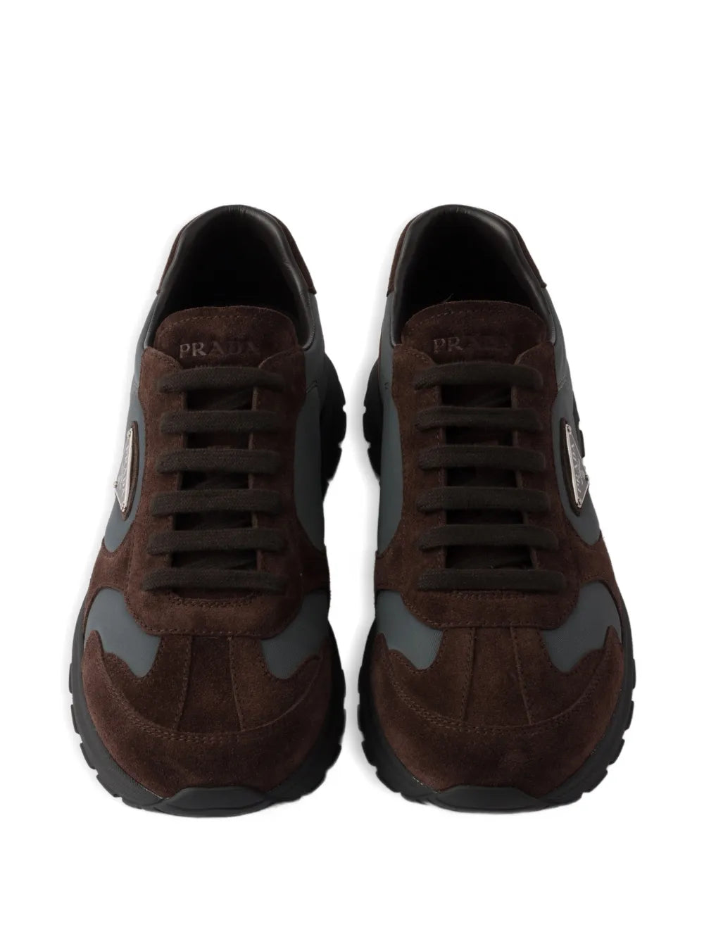 Prada Laces Triangle-Logo Sneakers