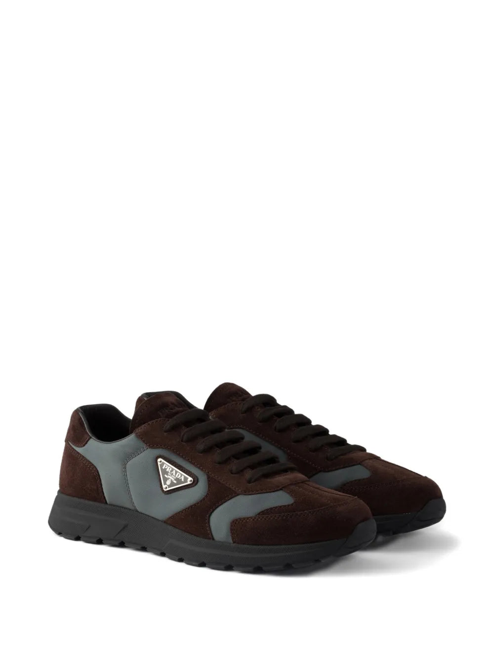 Prada Laces Triangle-Logo Sneakers
