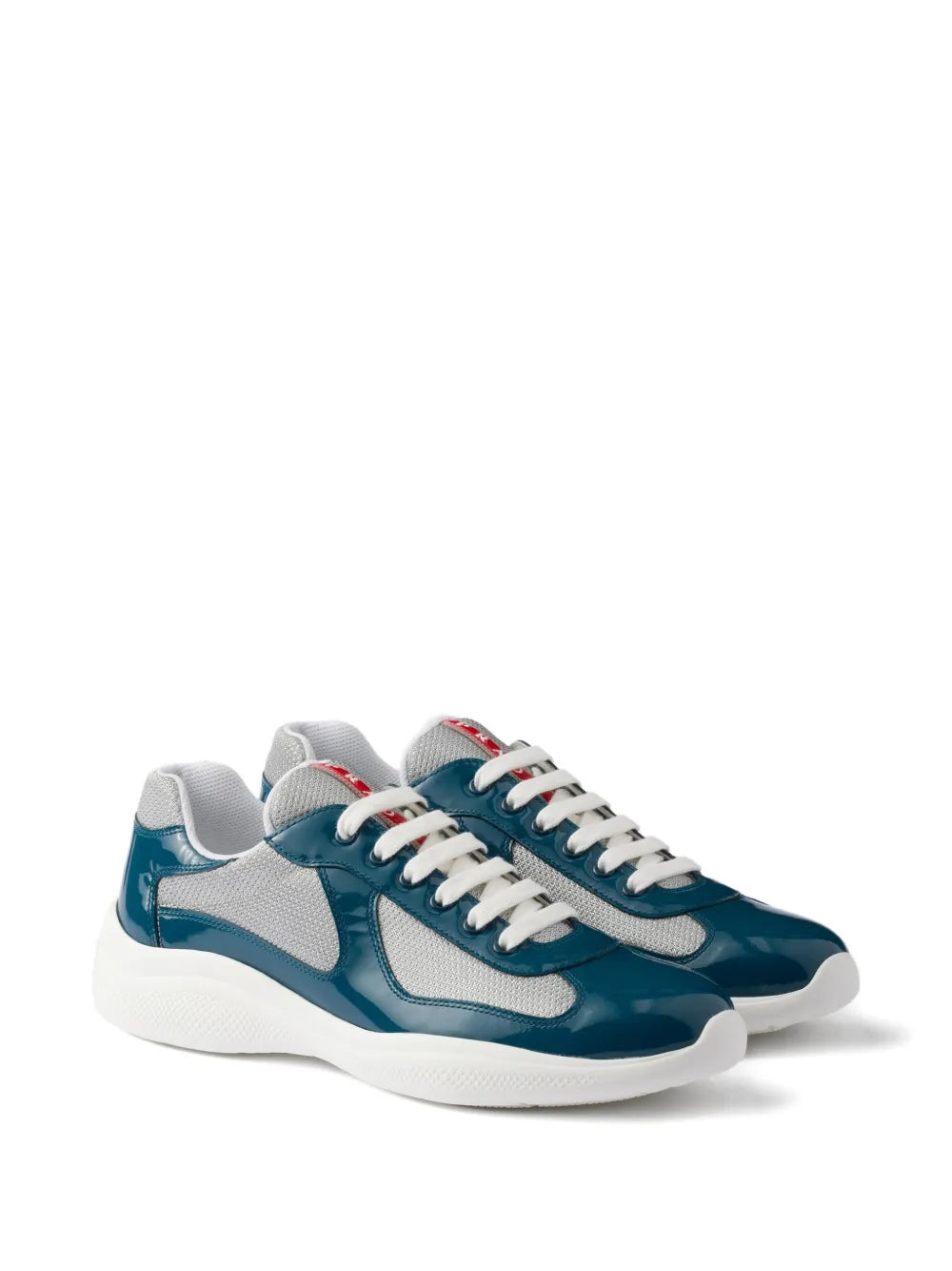 Prada Patent-Leather Logo-Detail Sneakers