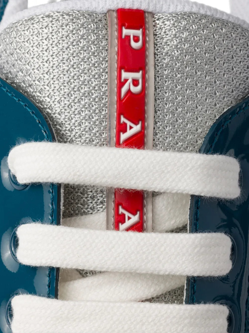 Prada Patent-Leather Logo-Detail Sneakers