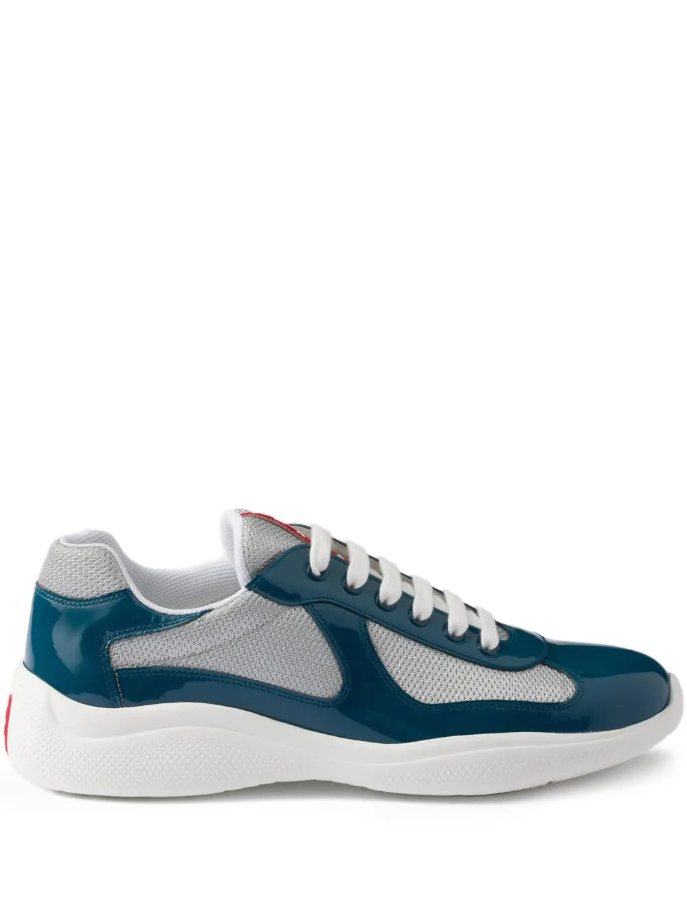 Prada Patent-Leather Logo-Detail Sneakers