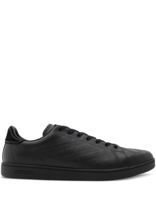 Burberry Embossed-Check Leather Sneakers