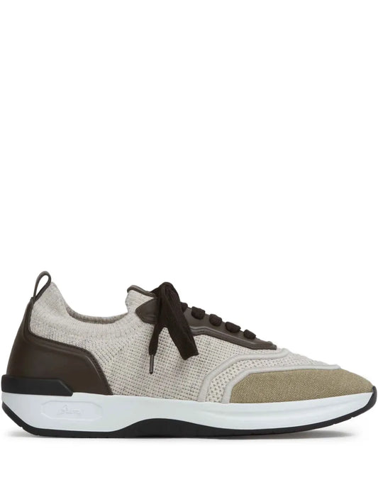 Brioni Panelled Knitted Sneakers