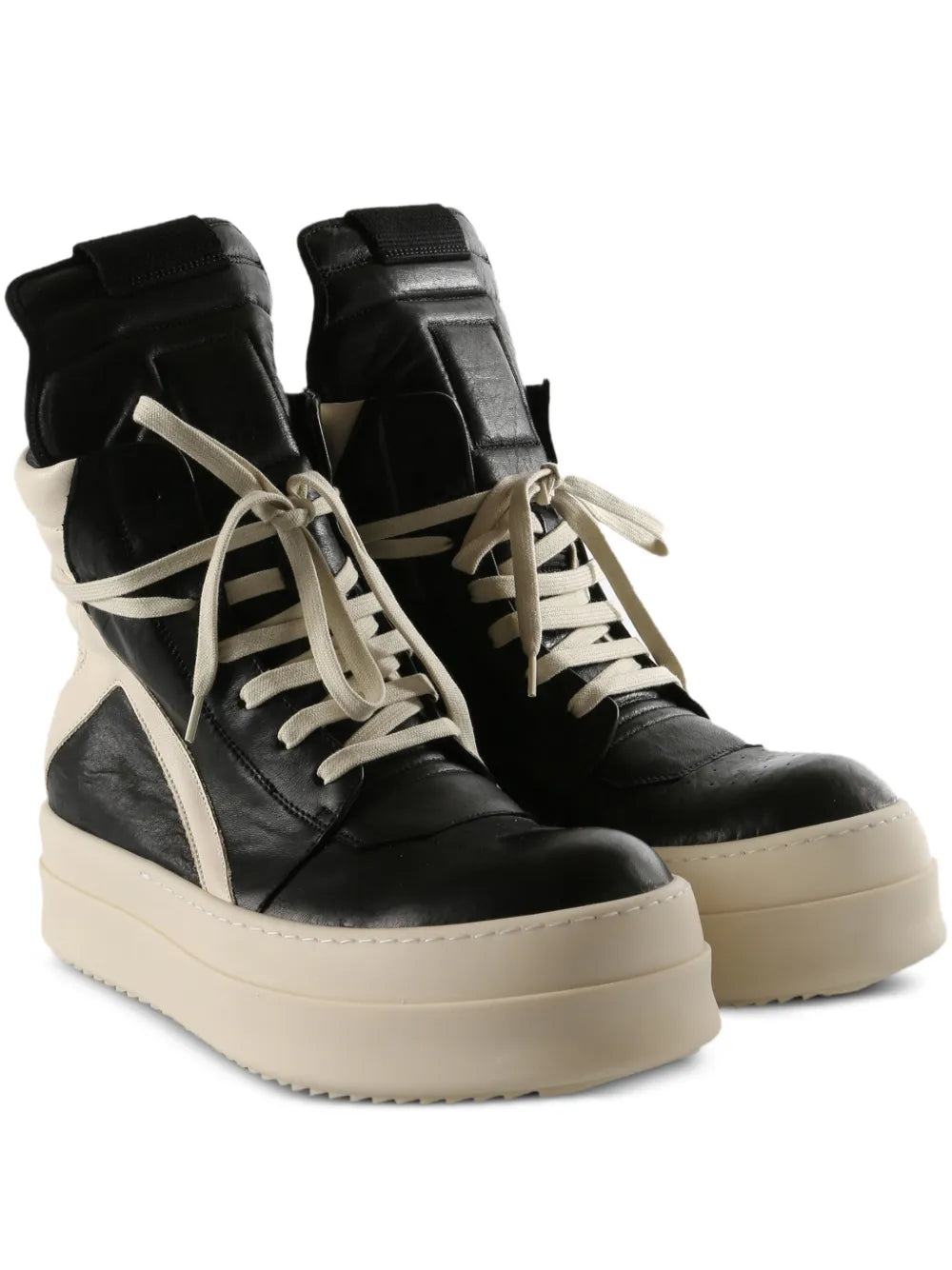 Rick Owens Mega Bumper Geobasket High-Top Panelled Sneakers