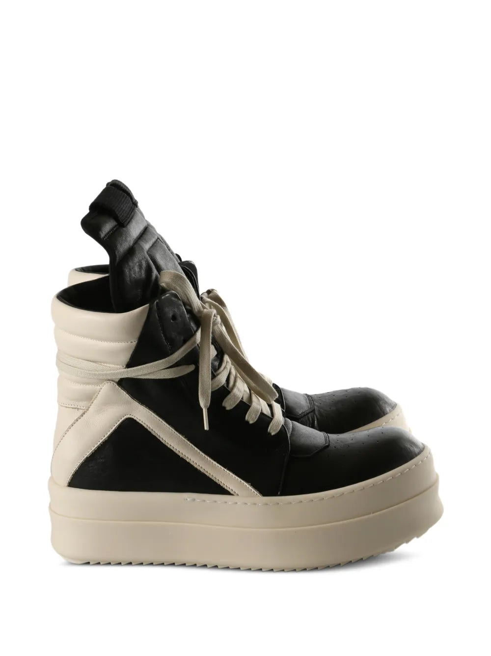 Rick Owens Mega Bumper Geobasket High-Top Panelled Sneakers