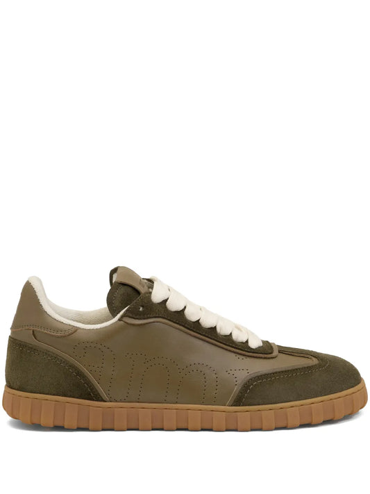 Ami Paris Step Perforated-Logo Leather Sneakers