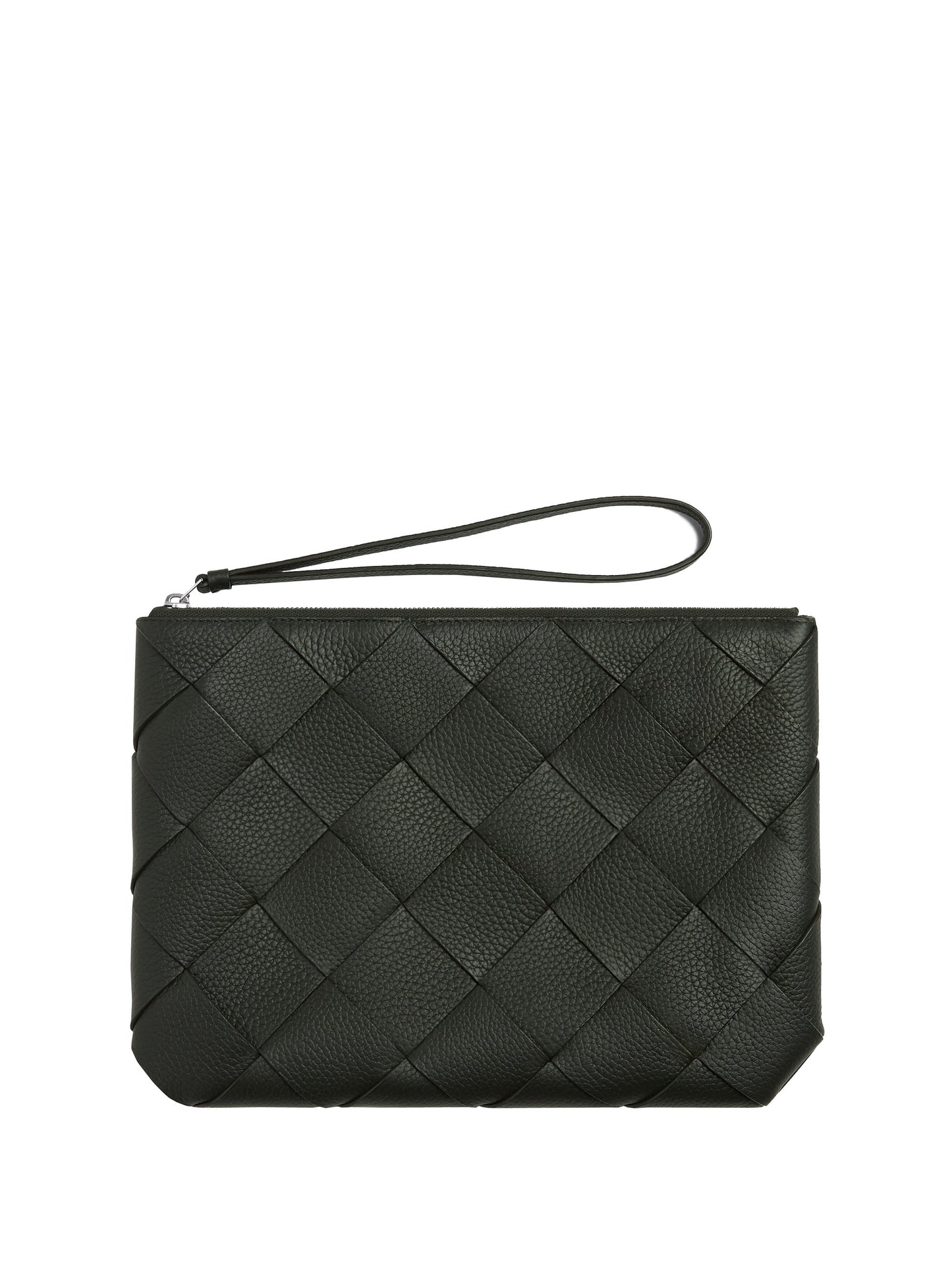 Bottega Veneta Men Woven Leather Clutch Bag