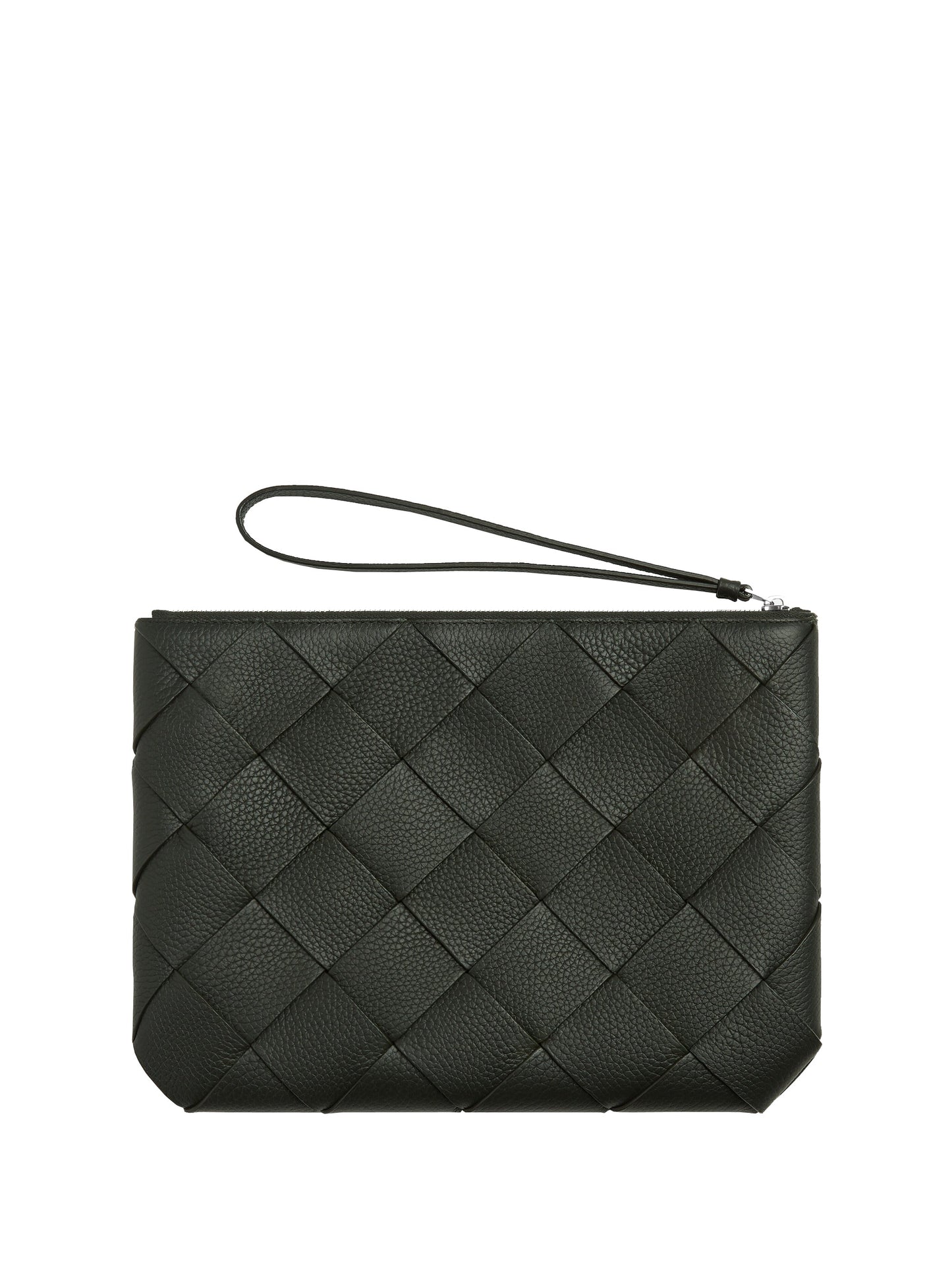 Bottega Veneta Men Woven Leather Clutch Bag