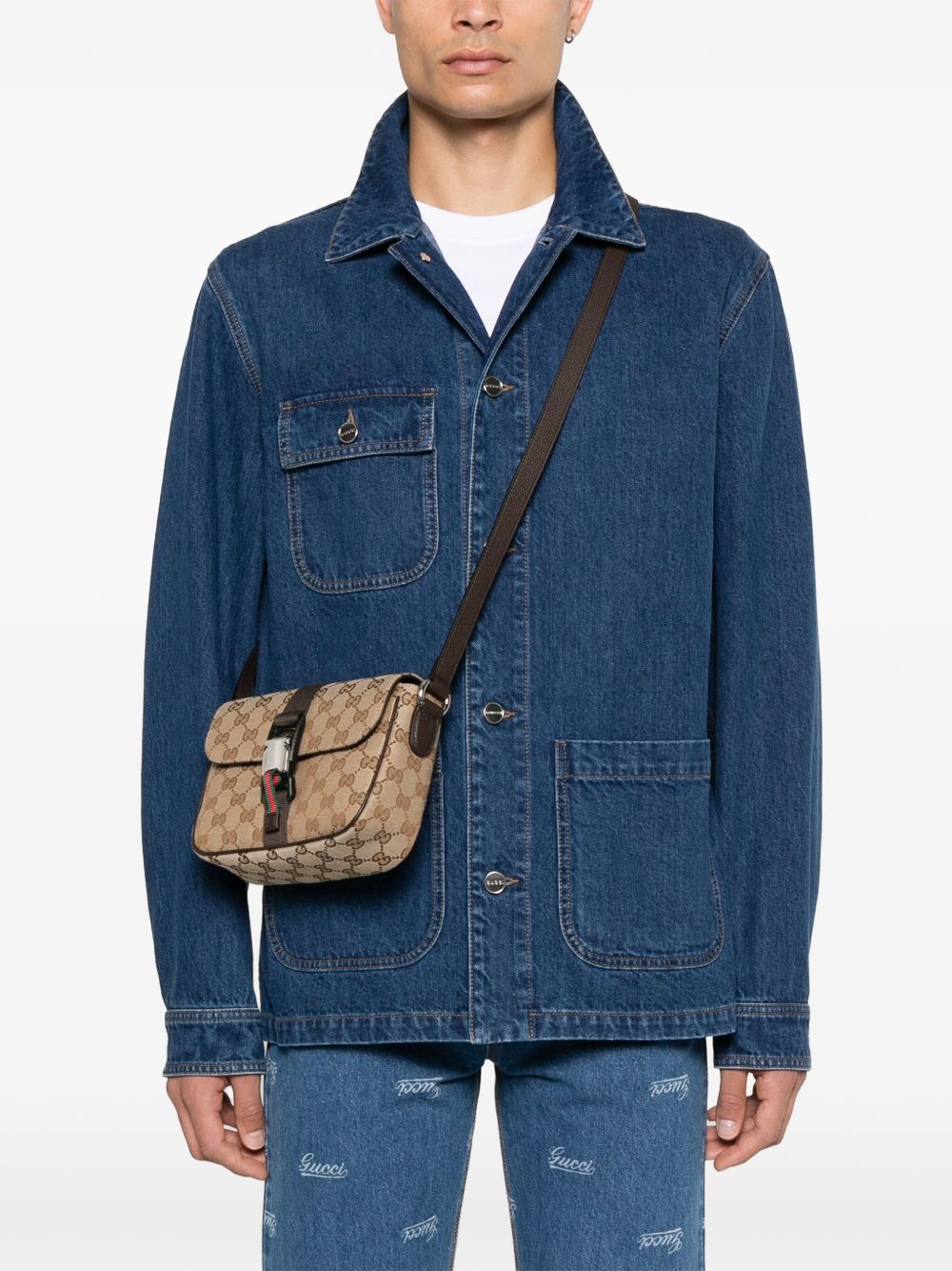 Gucci Men Gg Mini Messenger Bag