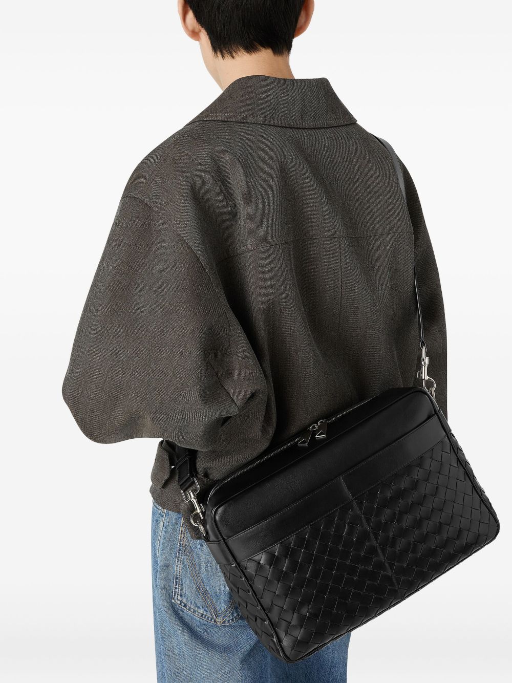 Bottega Veneta Men Large Intrecciato Camera Bag