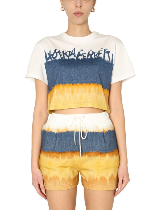 Alberta Ferretti Women Cropped Printed T-Shirt