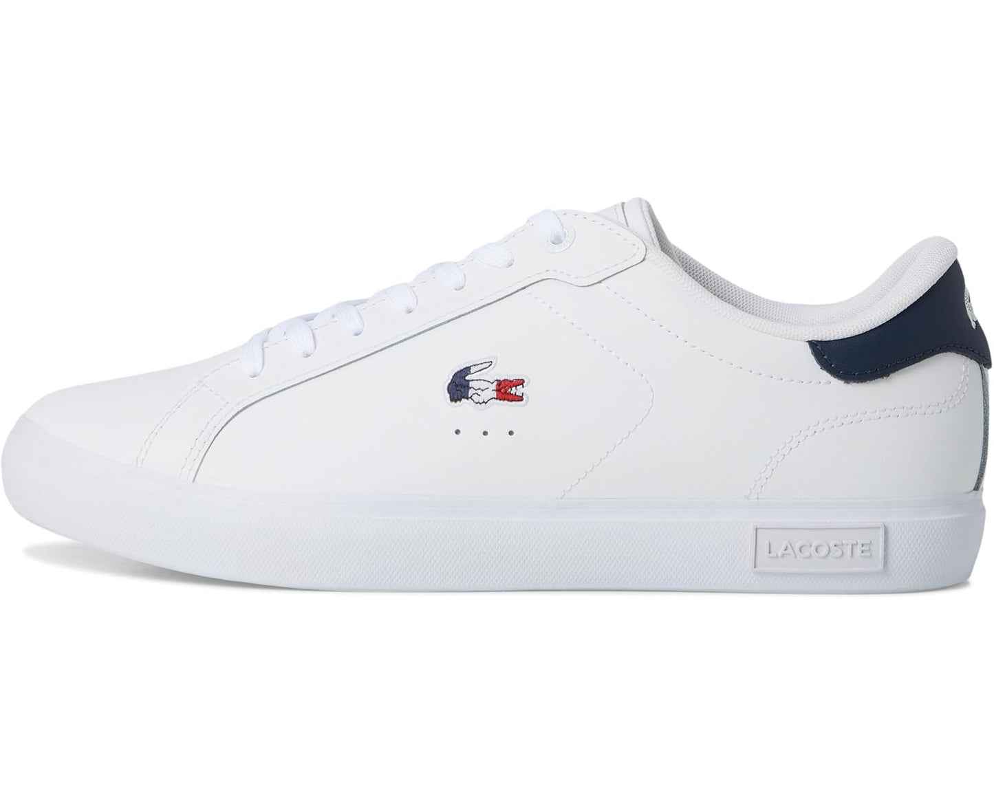 Men's Lacoste Powercourt Leather Sneakers White/Navy/Red