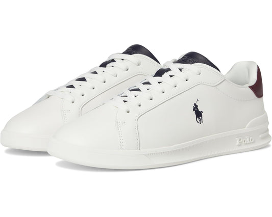 Men's Polo Ralph Lauren Heritage Court II Nappa Leather Sneakers Off-White/Navy/Wine