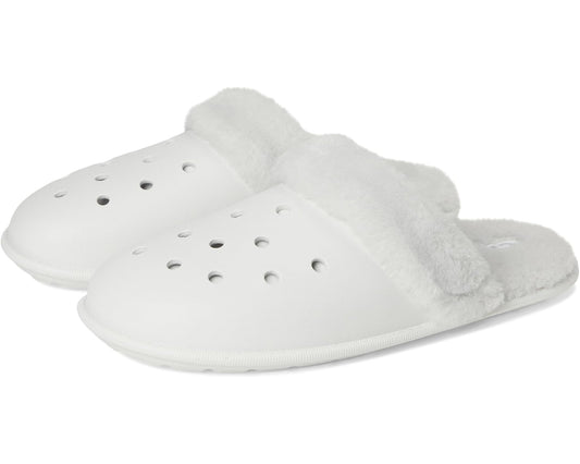 Unisex Crocs Classic Fuzz Scuff Slippers Moonlight