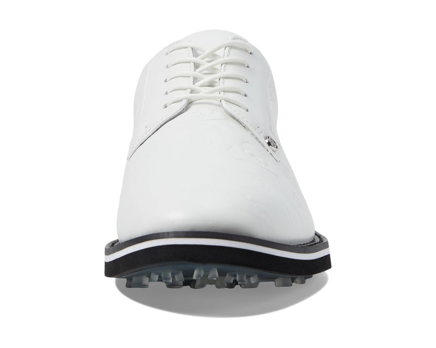Men's GFORE Gallivanter Debossed Skull & Ts Leather Golf Shoes Snow/Onyx
