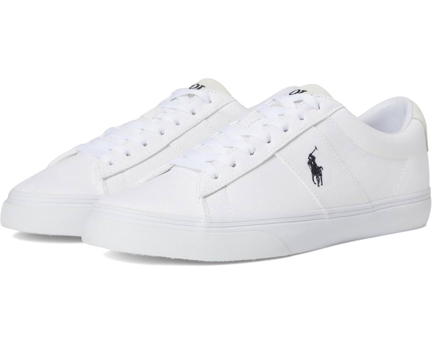 Men's Polo Ralph Lauren Sayer Canvas Low-Top Sneakers White/Black