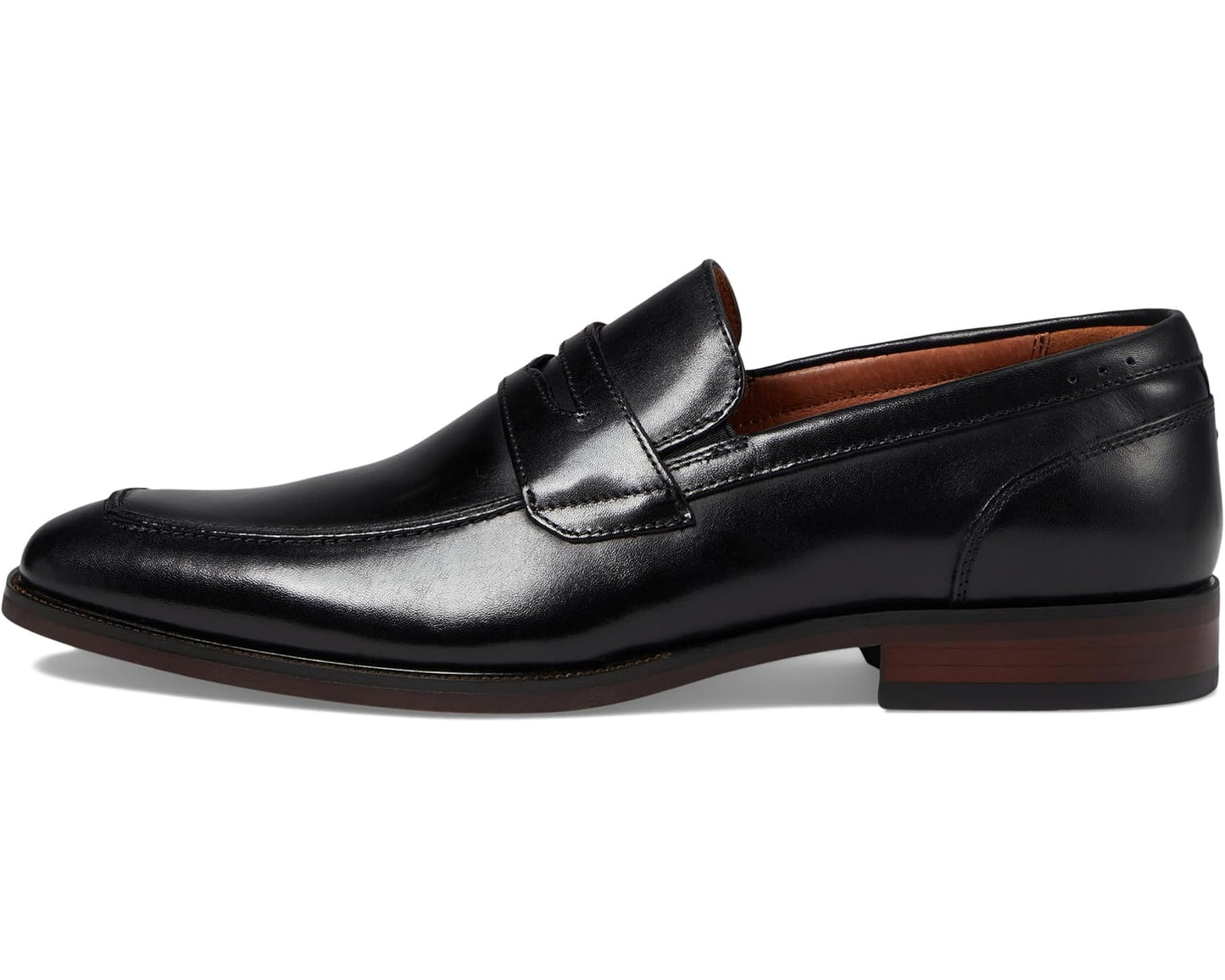 Men's Florsheim Sorrento Moc Toe Penny Loafers Black Smooth