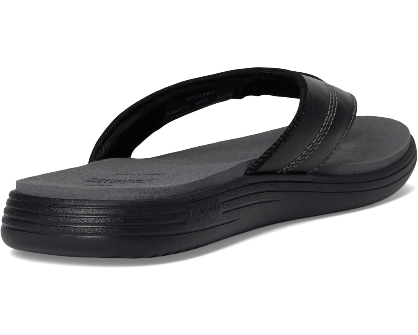 Men's Johnston & Murphy Upton Flip Flop Black Full Grain