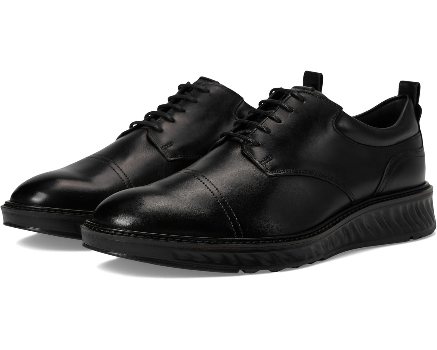 Men's ECCO ST.1 Hybrid Cap Toe Oxford Black/Black Outsole