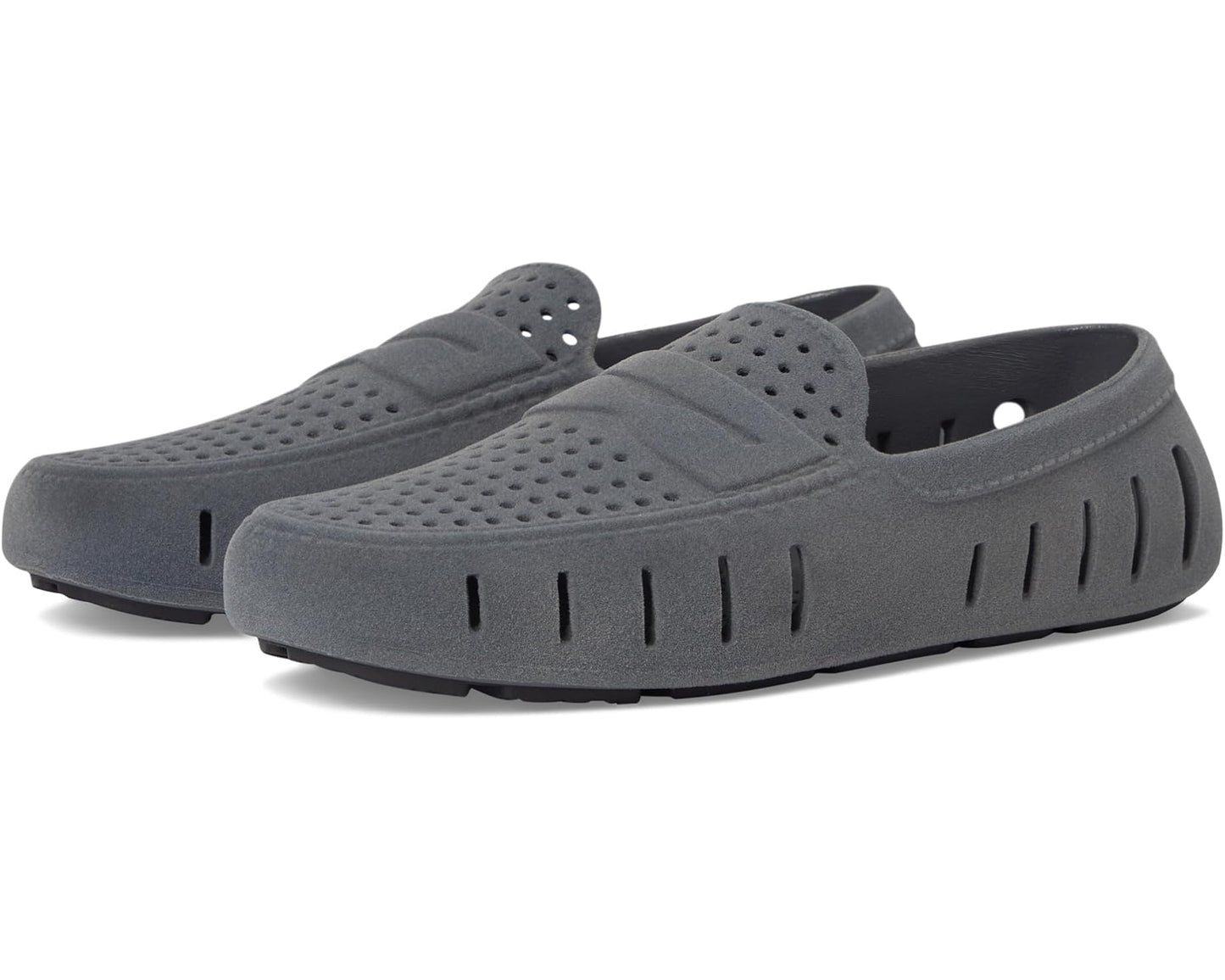 Men's Floafers Country Club Driver Faux Suede Slate Grey/Black Suede