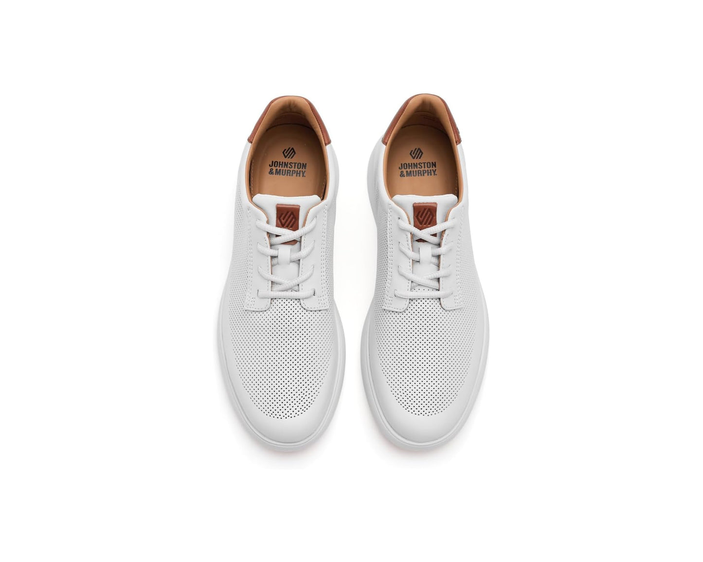 Men's Johnston & Murphy Ackerson Perfed Plain Toe White Full Grain