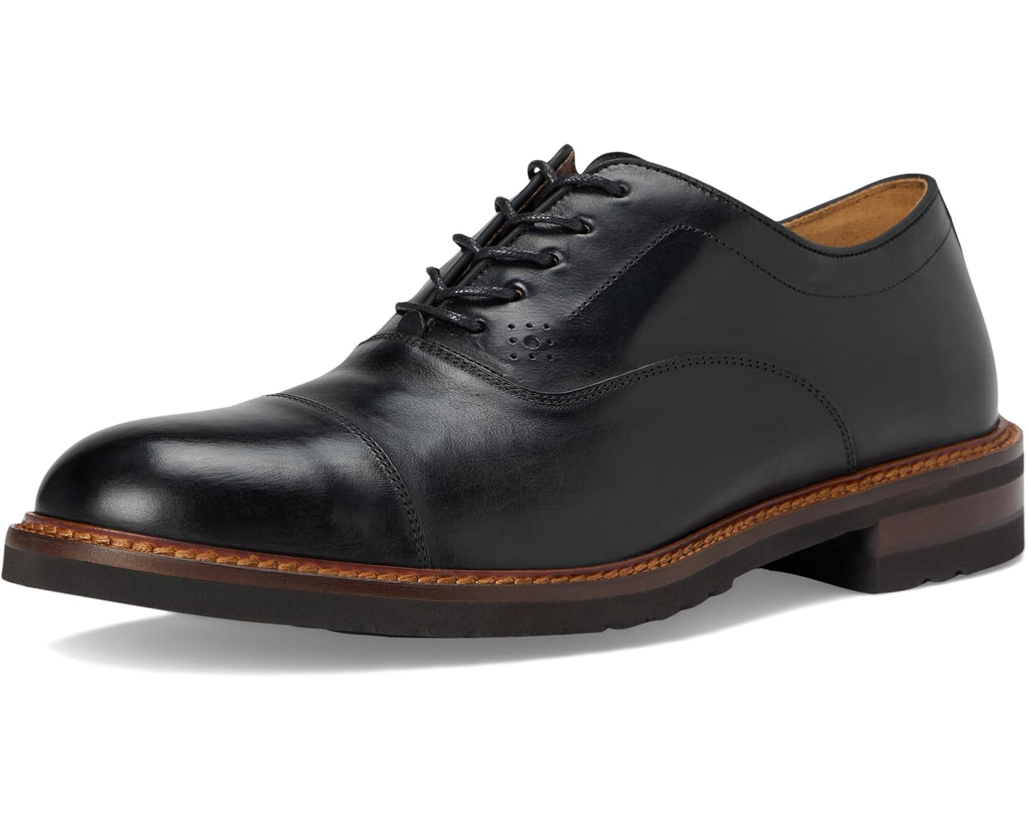 Men's Johnston & Murphy Collection Hartford Cap Toe Black Italian Calfskin