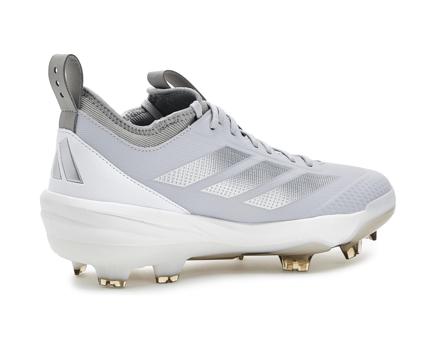 Men's adidas adiZero Impact 2.0 TPU Baseball Cleats Team Light Grey/White/Silver Metallic