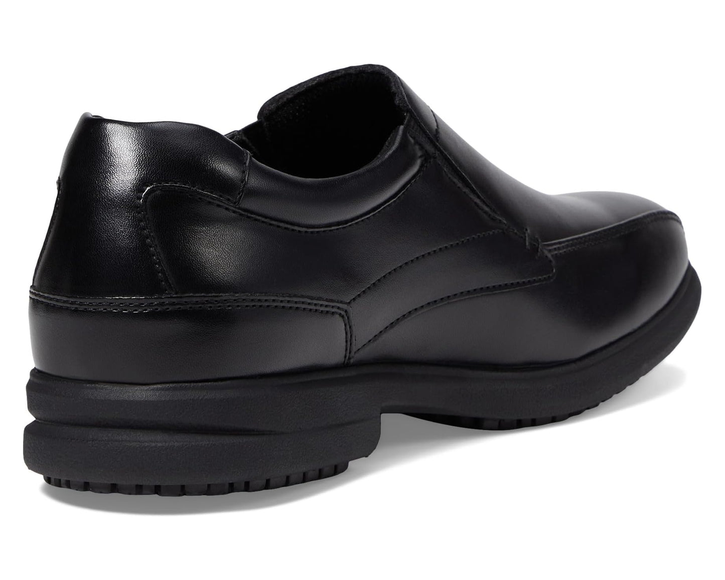Men's Nunn Bush Sanford Slip Resistant Bicycle Toe Work Slip-On Black