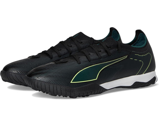 Men's PUMA Ultra 6 Match Turf Trainer Soccer Cleats Black/Fizzy Light/Green Terrain