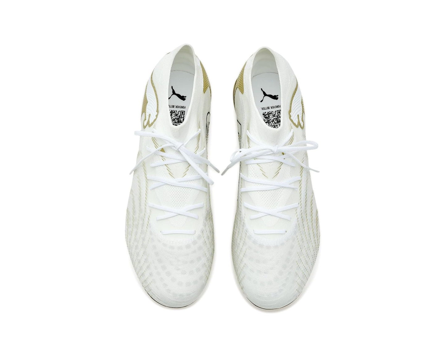 Men's PUMA Future 9 Match Firm, Artificial Ground Soccer Cleats White/Metallic Gold/Black