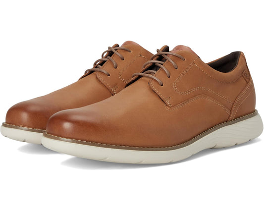 Men's Rockport Garett Plain Toe Caramel Leather