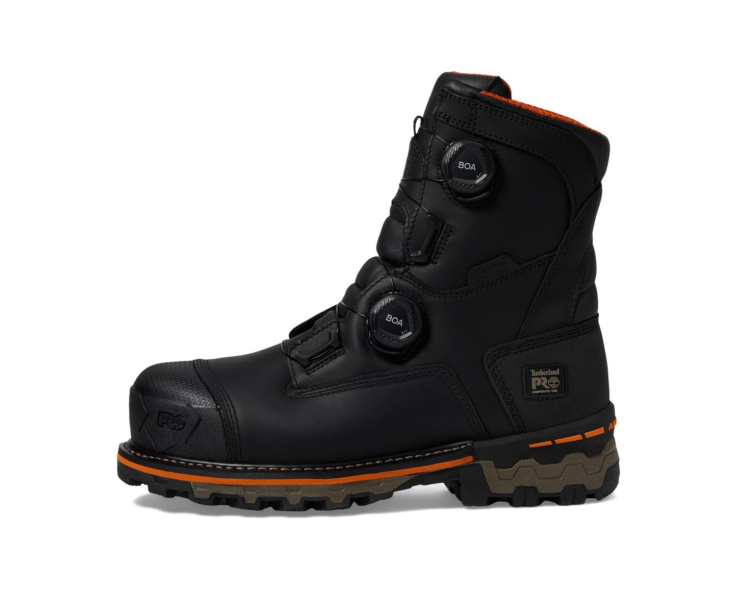 Men's Timberland PRO Boondock BOA 8 Inch Composite Safety Toe Waterproof Puncture Resistant Black