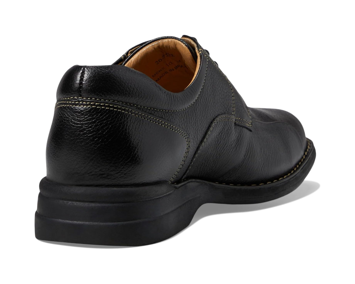 Men's Johnston & Murphy Shuler Causal Dress Bike Toe Oxford Black Tumbled Grain