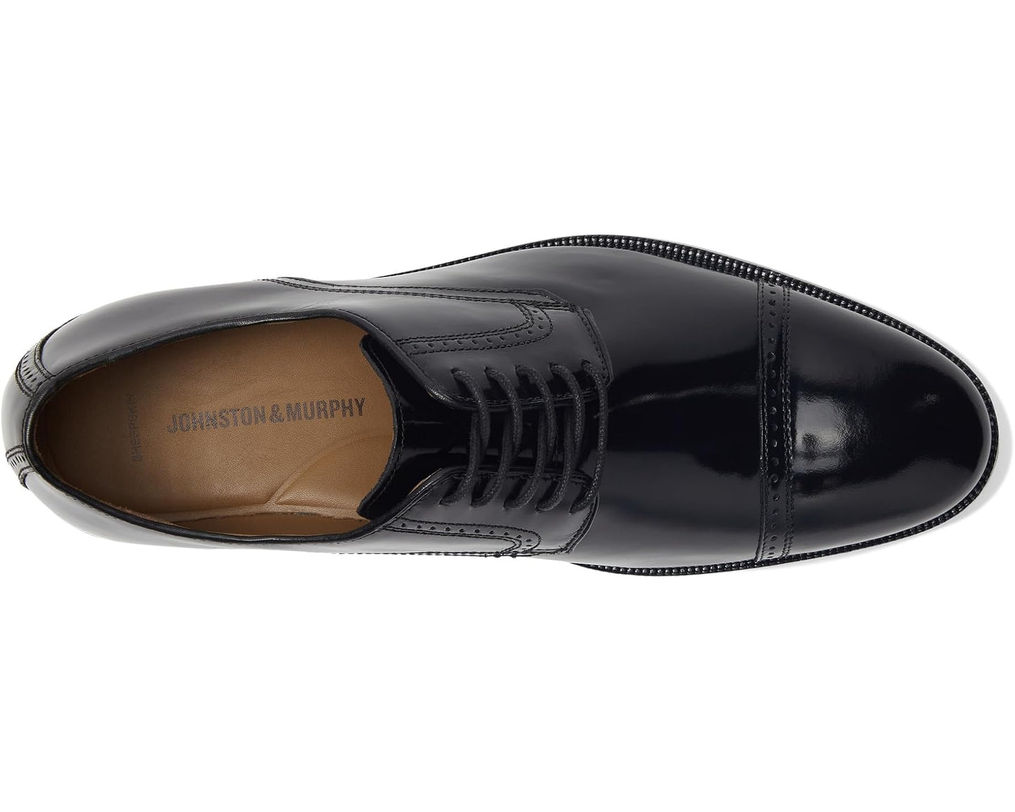 Men's Johnston & Murphy Bradford Dress Cap Toe Oxford Black Brush-Off