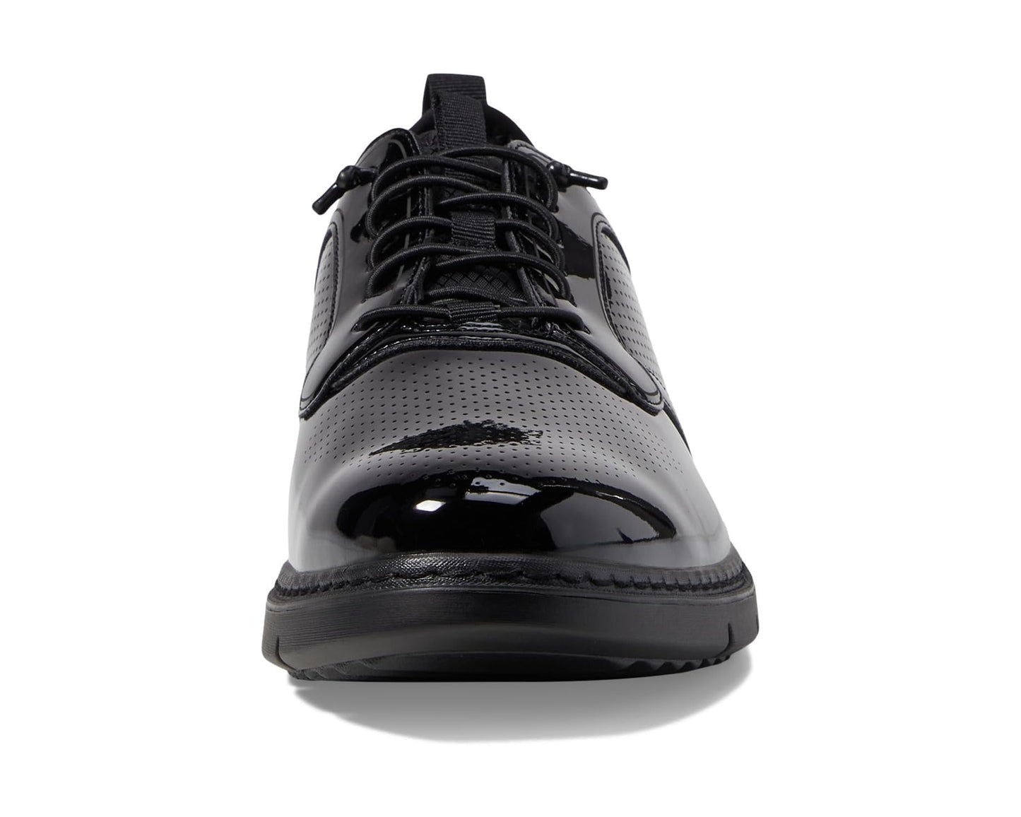 Men's Stacy Adams Spyre Plain Toe Elastic Lace Black Patent