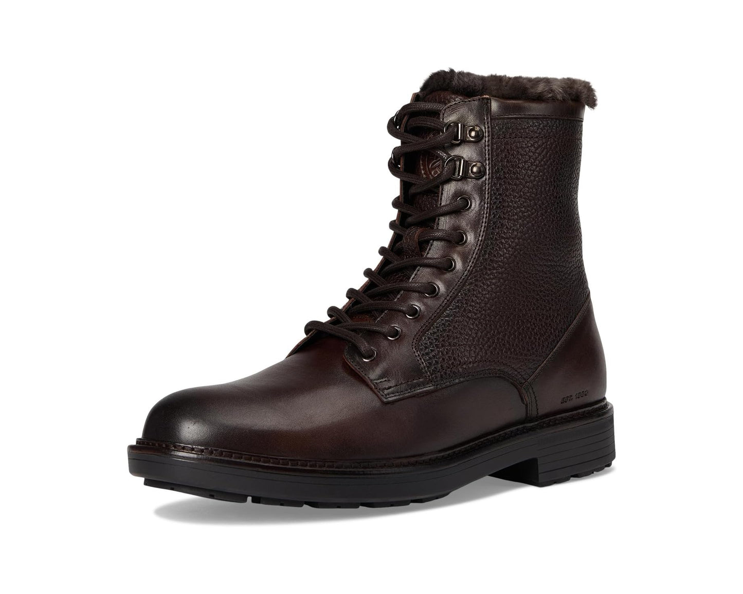 Men's Johnston & Murphy Collection Latham Plain Toe Shearling Boots Dark Brown European Calfskin/Shearling