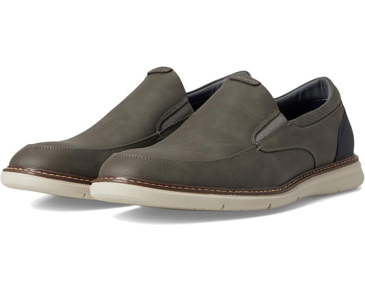 Men's Nunn Bush Chase Moccasin Toe Slip-On Lightweight Contemporary Loafer Gray