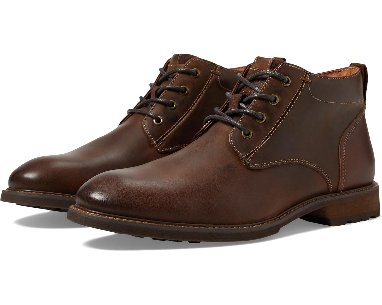 Men's Florsheim Lodge Plain Toe Chukka Boots Brown Crazy Horse