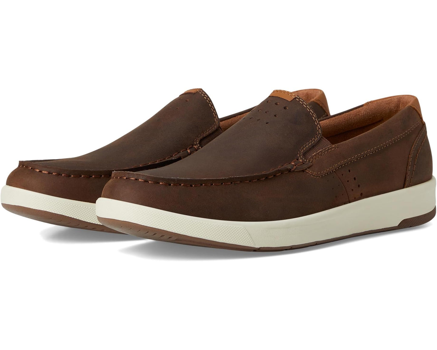 Men's Florsheim Crossover Moc Toe Slip-On Brown Pull Up