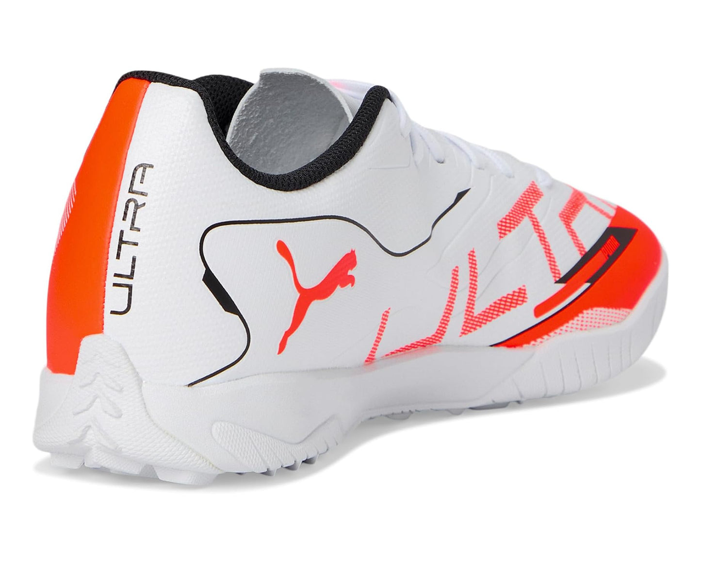 Men's PUMA Ultra 5 Play Turf Trainer Soccer Cleats Puma White-Puma Black-Glowing Red