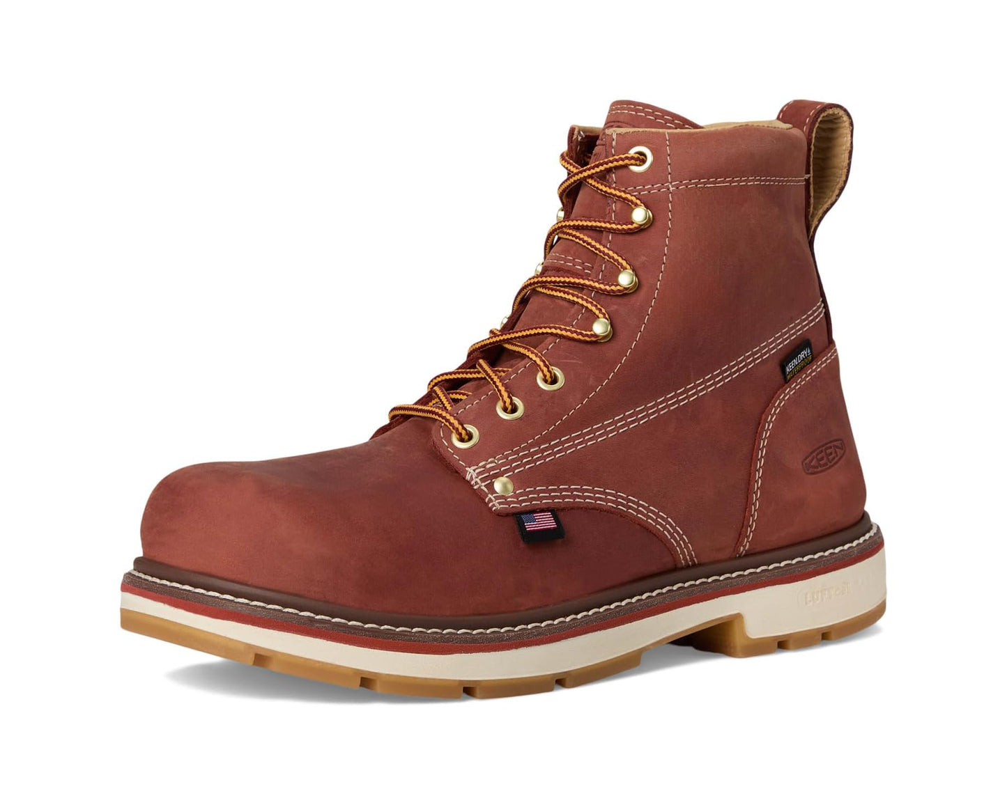 Men's KEEN Utility Liberty 6 Waterproof 90° Heel Boot (Carbon Toe) Bombay Brown/Gum