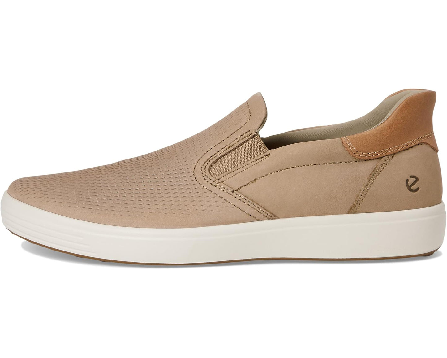 Men's ECCO Soft 7 Easy Slip On Sneaker Nutmeg Brown/Cashmere