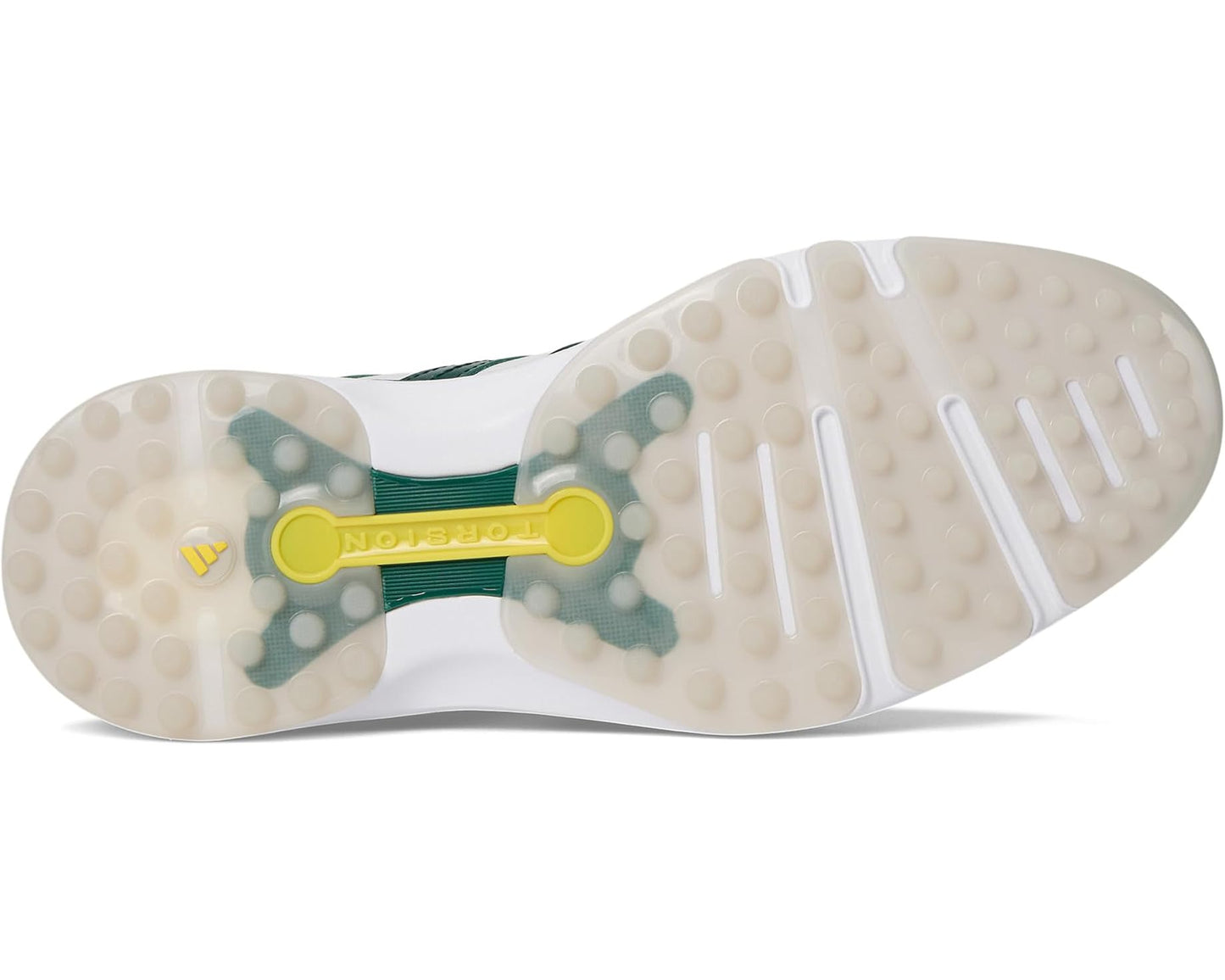 Men's adidas Golf MC Z-Traxion Spikeless Golf Shoes Footwear White/Collegiate Green/Yellow