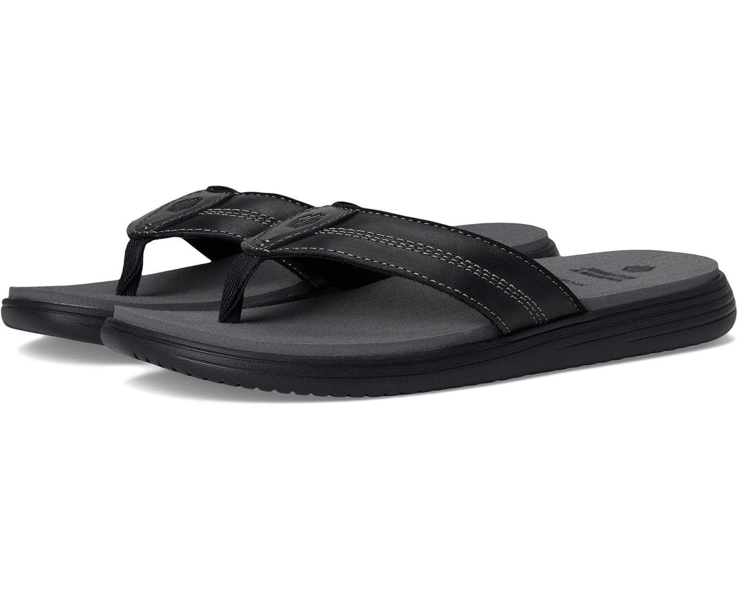 Men's Johnston & Murphy Upton Flip Flop Black Full Grain