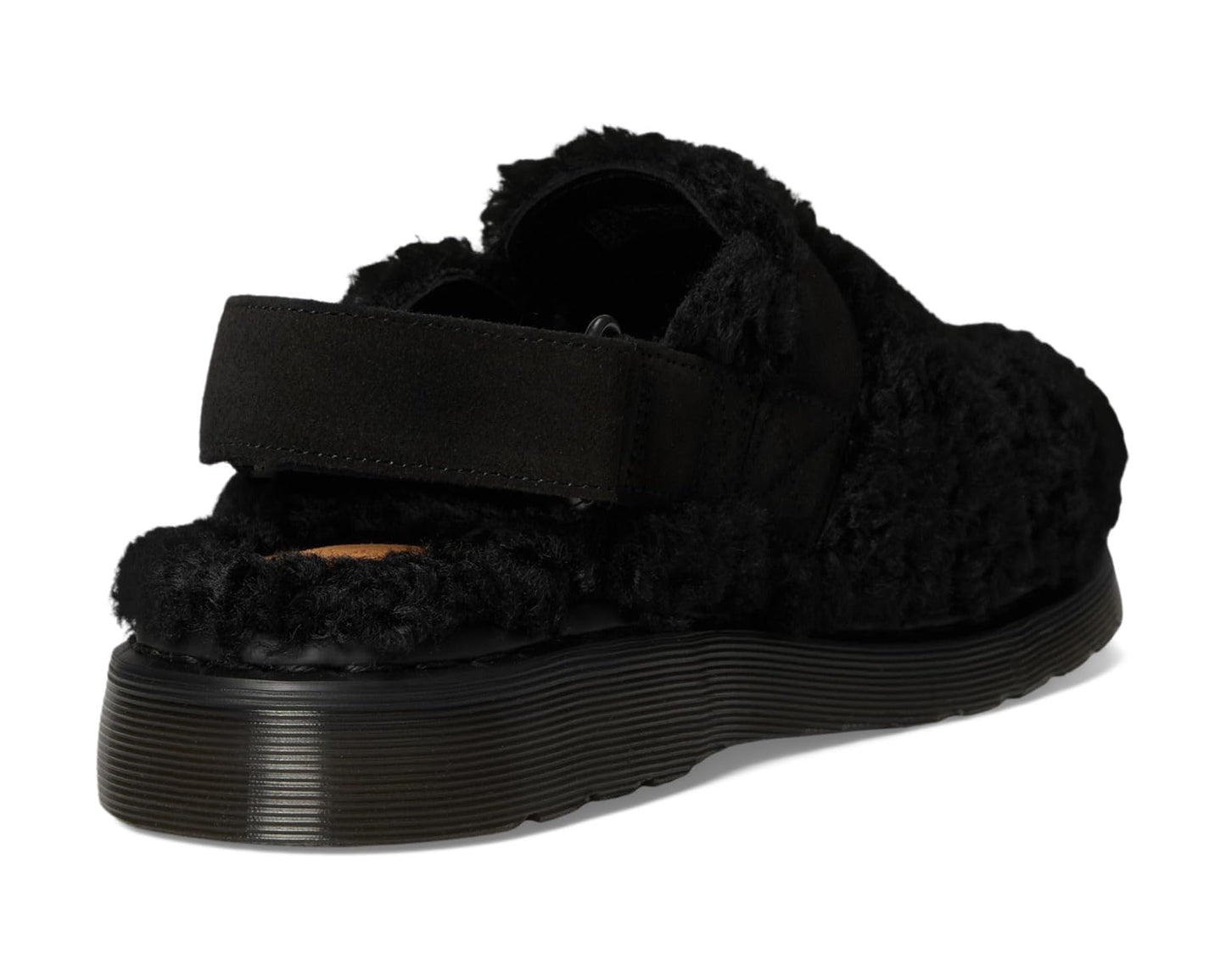 Unisex Dr. Martens Jorge II Faux Fur Lined Deluxe Borg Slingback Mules Black