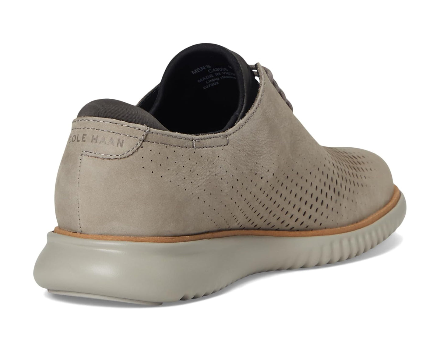 Men's Cole Haan 2.Zerogrand Laser Wing Tip Oxford Lined Ironstone Nubuck/Natural/Paloma