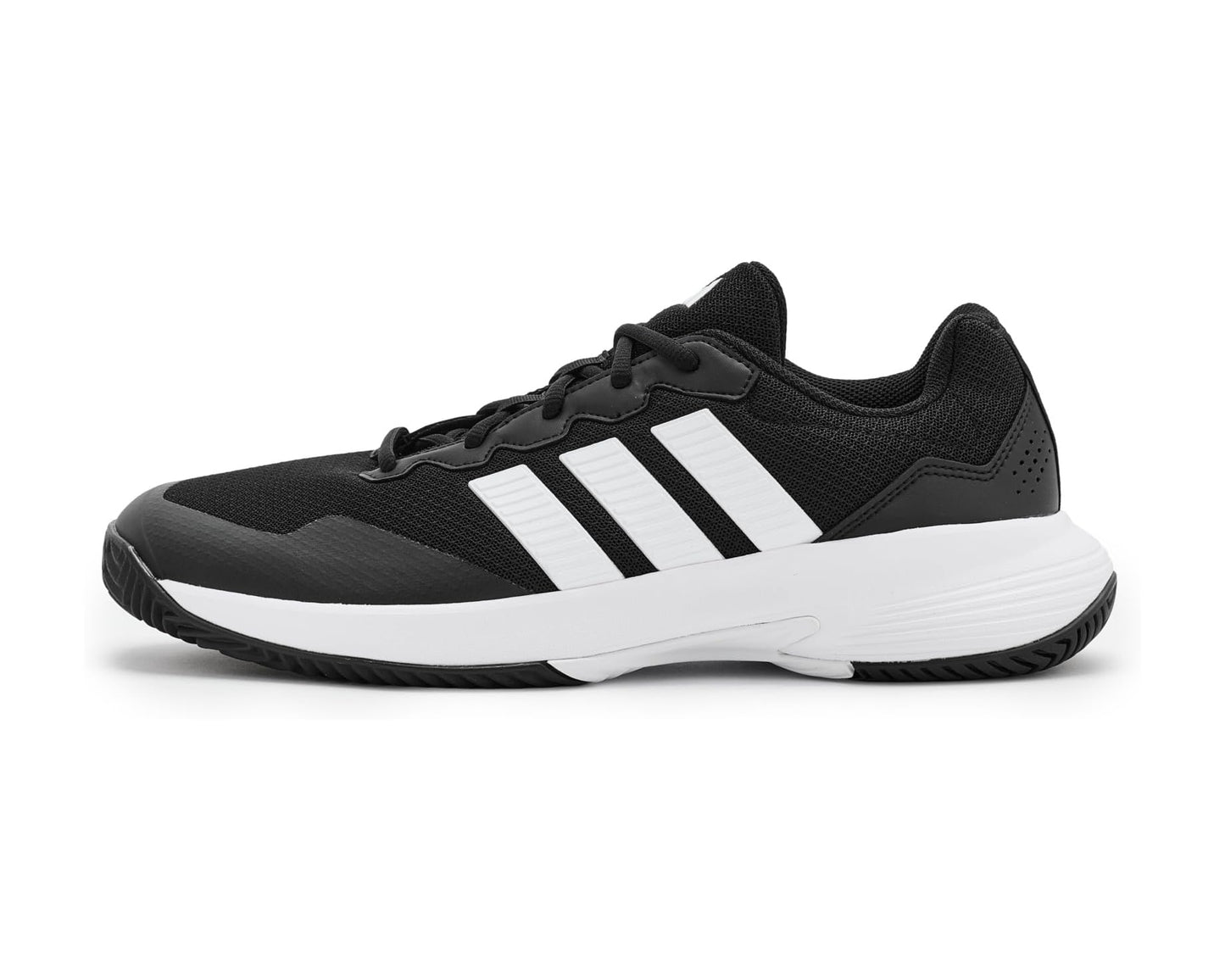 Men's adidas Gamecourt 2 Tennis Shoes Black/White/Silver Metallic