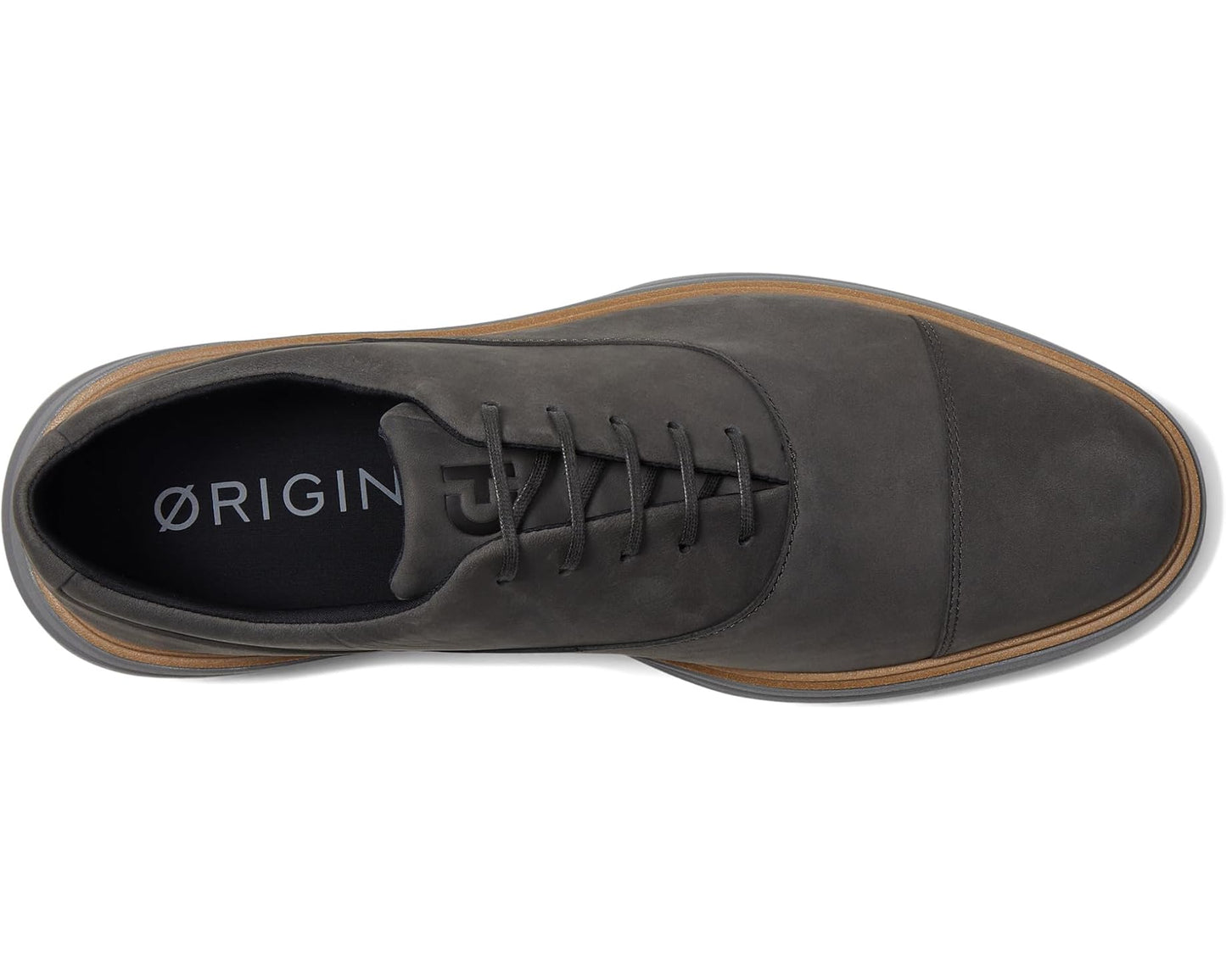 Men's Cole Haan Originalgrand Cityspectre Captoe Oxfords Raven Nubuck/Dark Natural/Quiet Shade