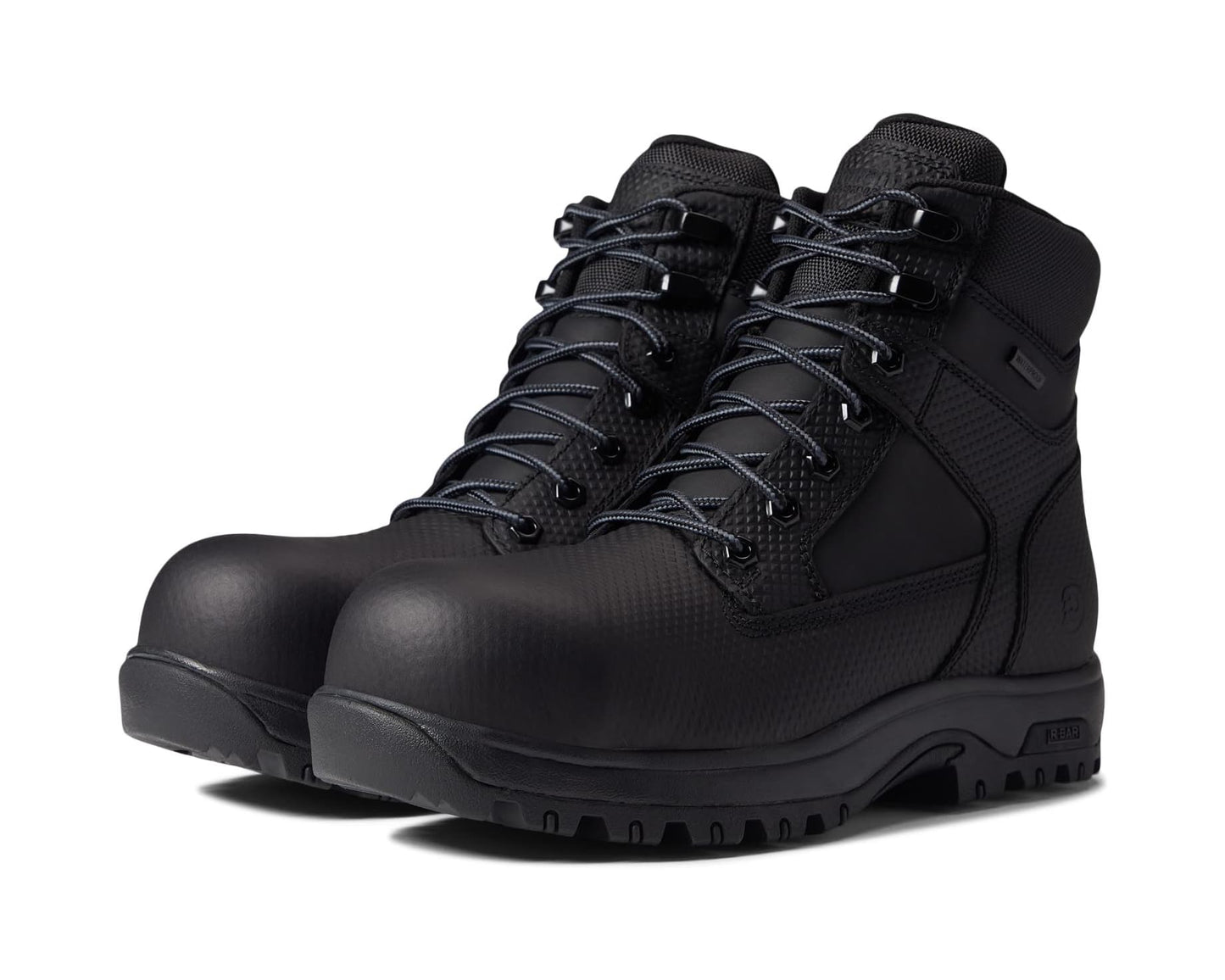 Men's Dunham 8000 Works Safety 6 Boot Black Textured Leather