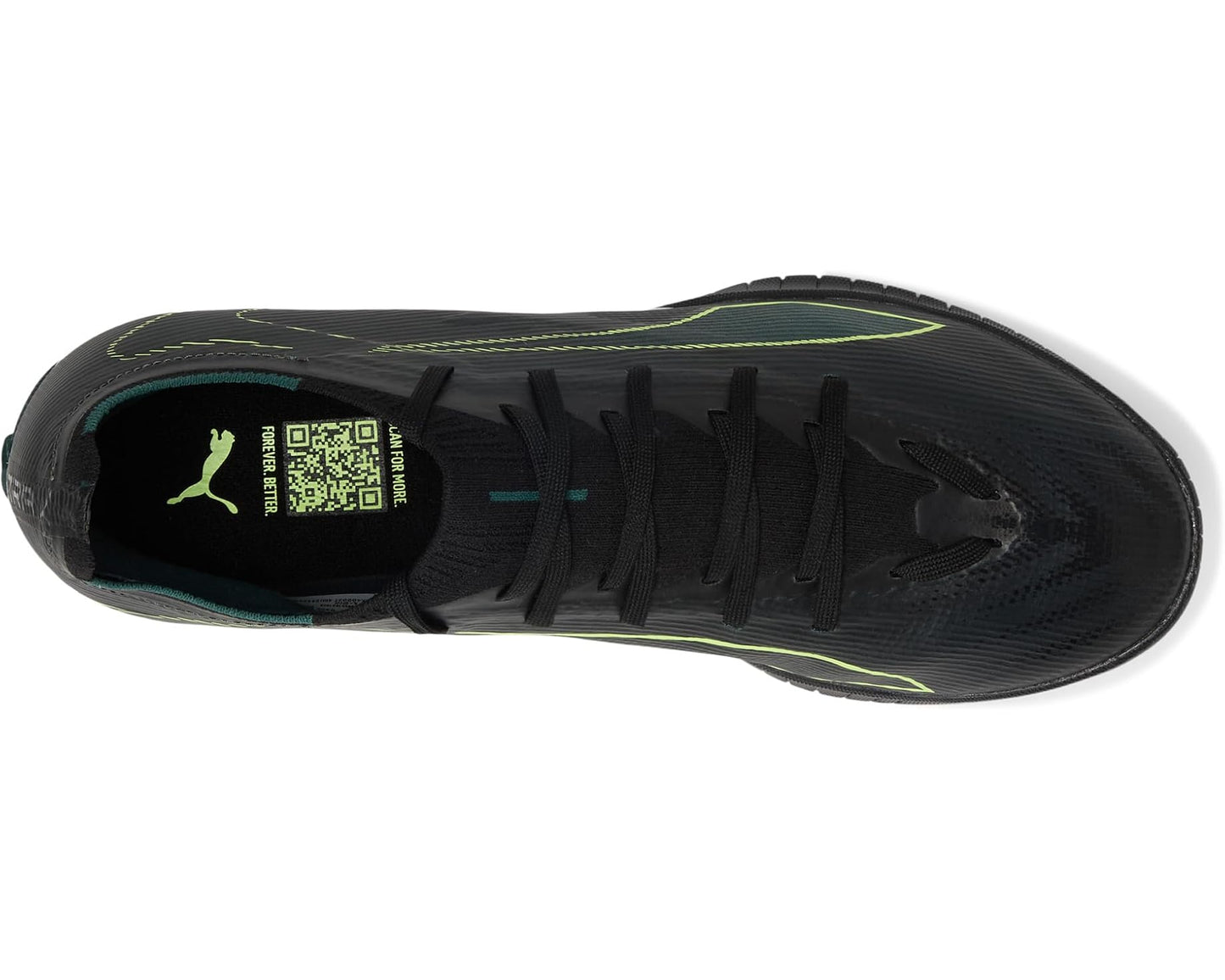 Men's PUMA Ultra 6 Match Turf Trainer Soccer Cleats Black/Fizzy Light/Green Terrain